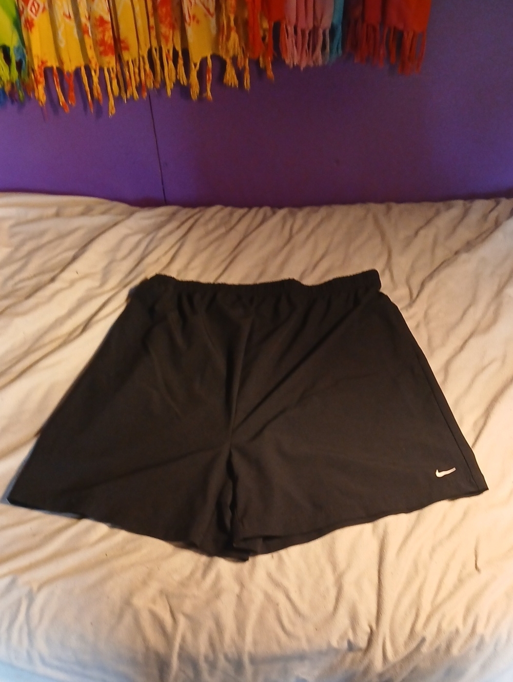 Nike Dri-fit Women's M Liz Lang Maternity Black Athletic Shorts with Swoosh